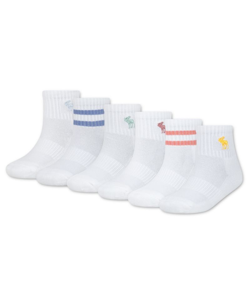 Boys' 5-11 Core Stripe Quarter Socks, 6-Pack