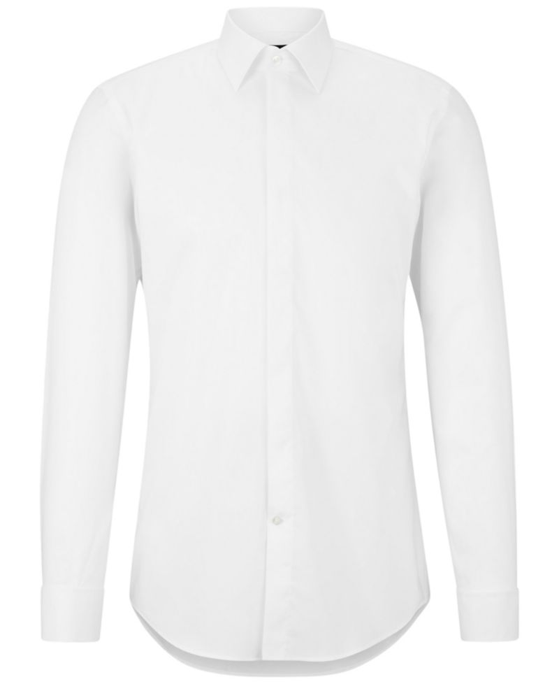 Men's Easy-Iron Stretch Cotton Slim-Fit Dress Shirt