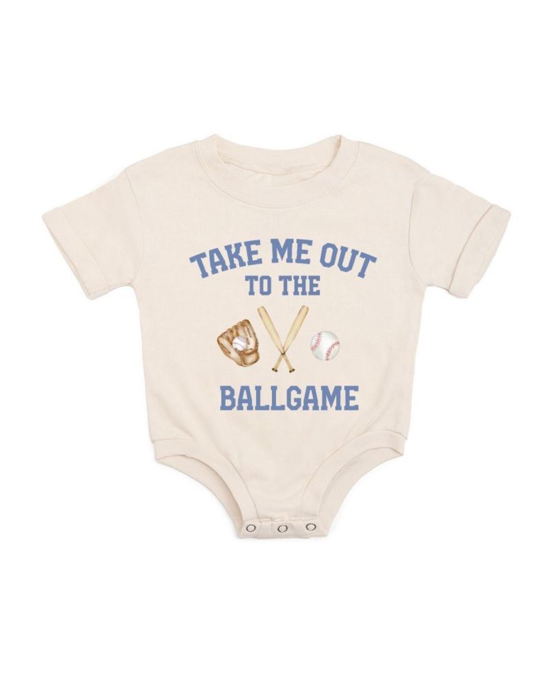 Baby Boys Take Me Out To The Ballgame Short Sleeve Romper
