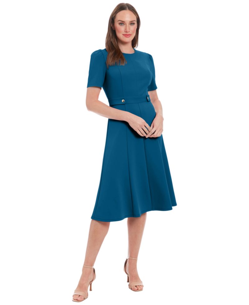 Women's Side Tab Crew Neck Dress