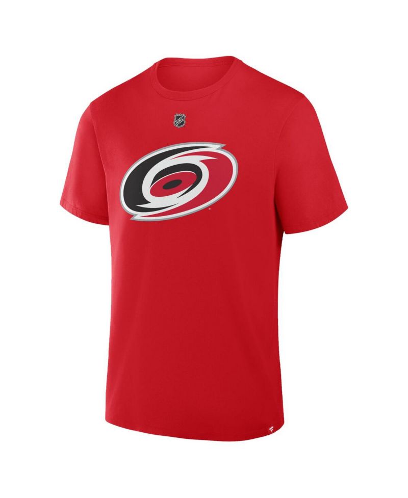 Men's Andrei Svechnikov Red Carolina Hurricanes Authentic Stack Name & Number T-Shirt