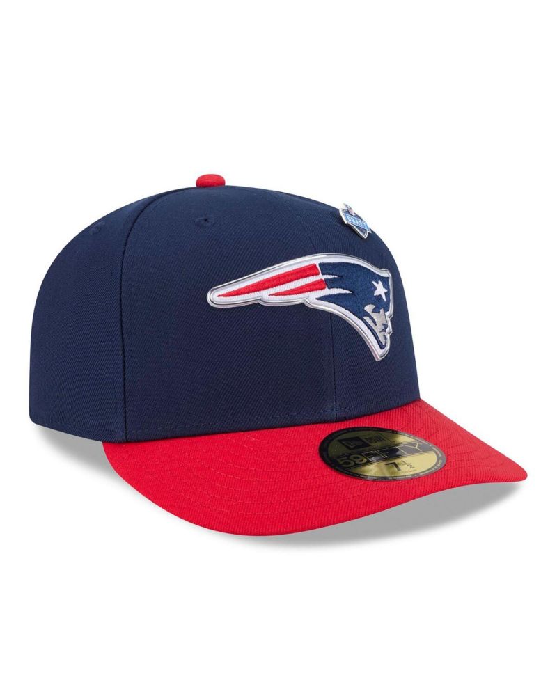 Men's Navy/Red New England Patriots 2026 NFL Draft Pre-Curved 59FIFTY Fitted Hat