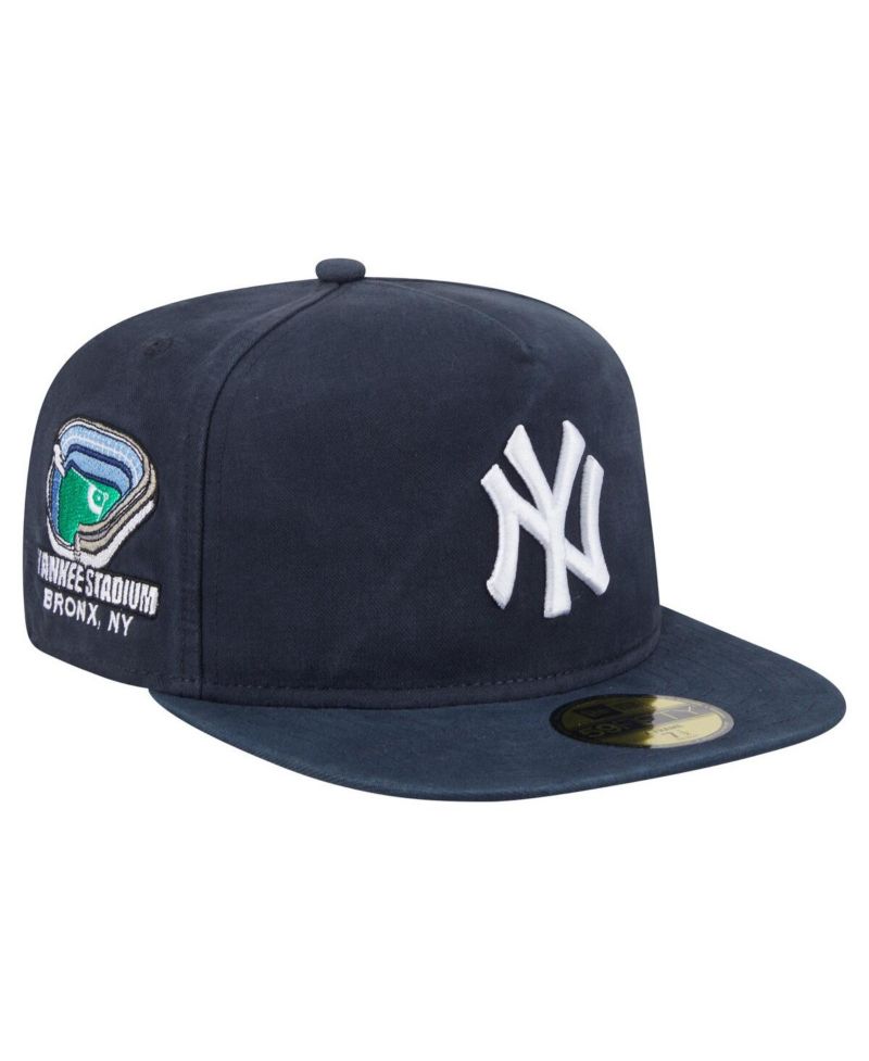 Men's Navy New York Yankees Championship Side Flag A-Frame 59FIFTY Fitted Hat