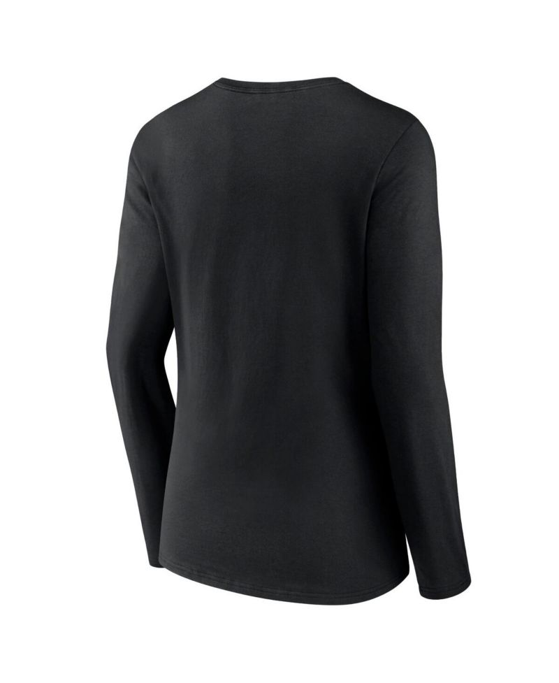 Women's Black Arizona Cardinals Hometown Sweep Long Sleeve V-Neck T-Shirt