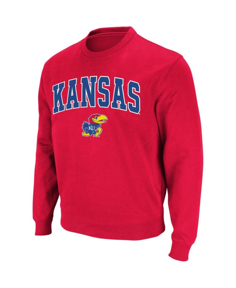Men's Kansas Jayhawks Arch & Logo Crew Neck Sweatshirt