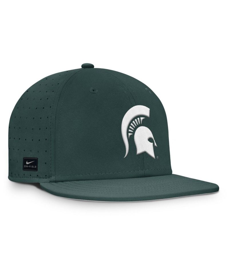 Men's Green Michigan State Spartans On-Field Dugout True Performance Fitted Hat