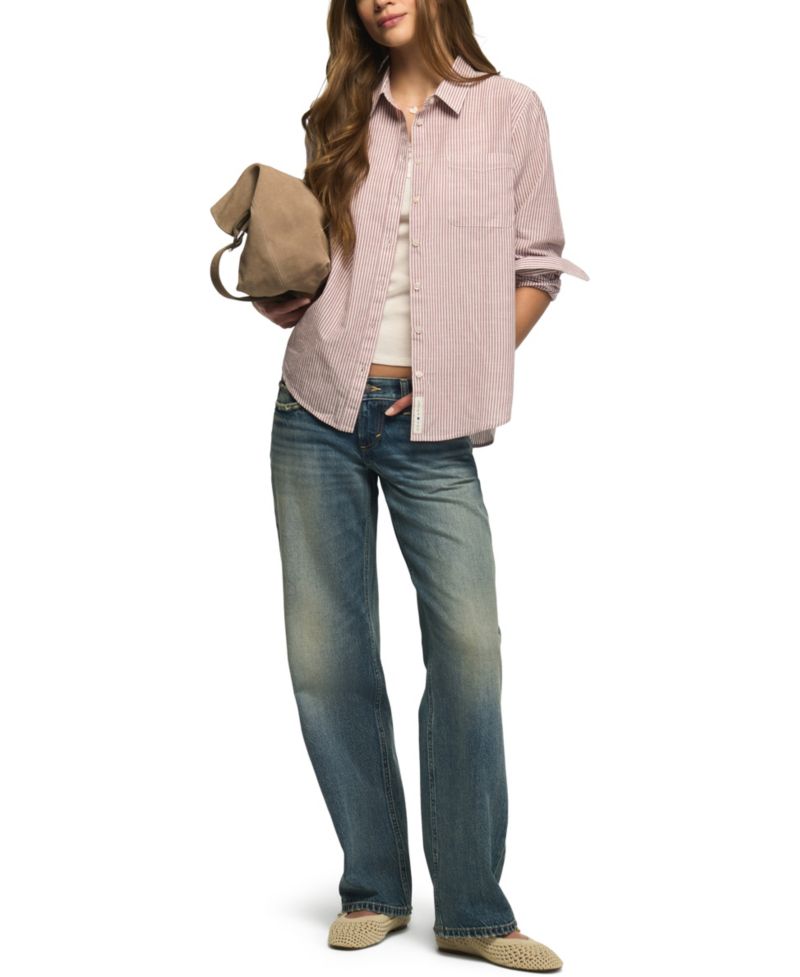 Women's Boyfriend Long-Sleeve Button-Down Shirt