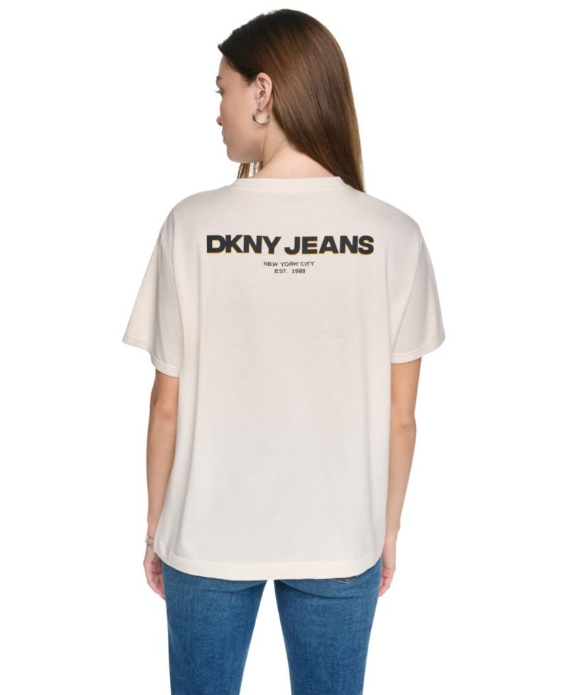 Women's New York Downtown Logo Relaxed Graphic Cotton-Blend Tee