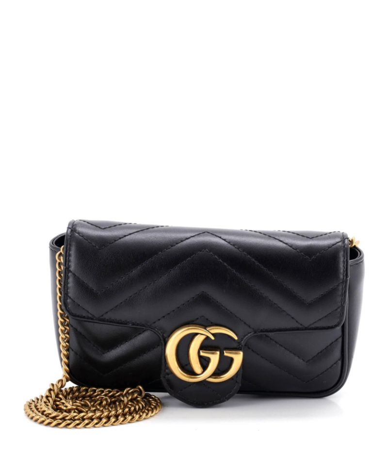 Super Mini GG Marmont Flap Bag Matelasse Leather
