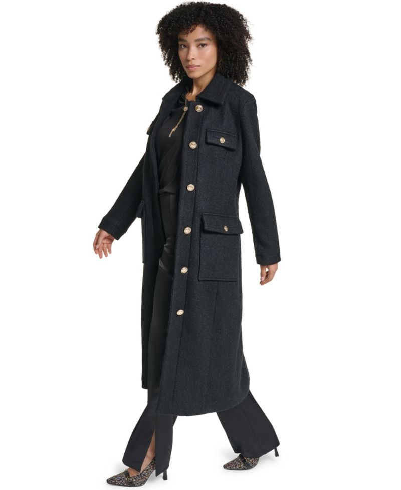 Women's Wool-Blend Long Colorblock Coat
