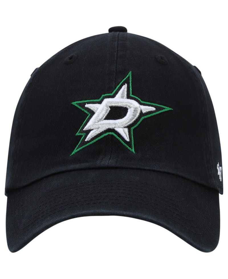Men's Black Dallas Stars Logo Clean Up Adjustable Hat