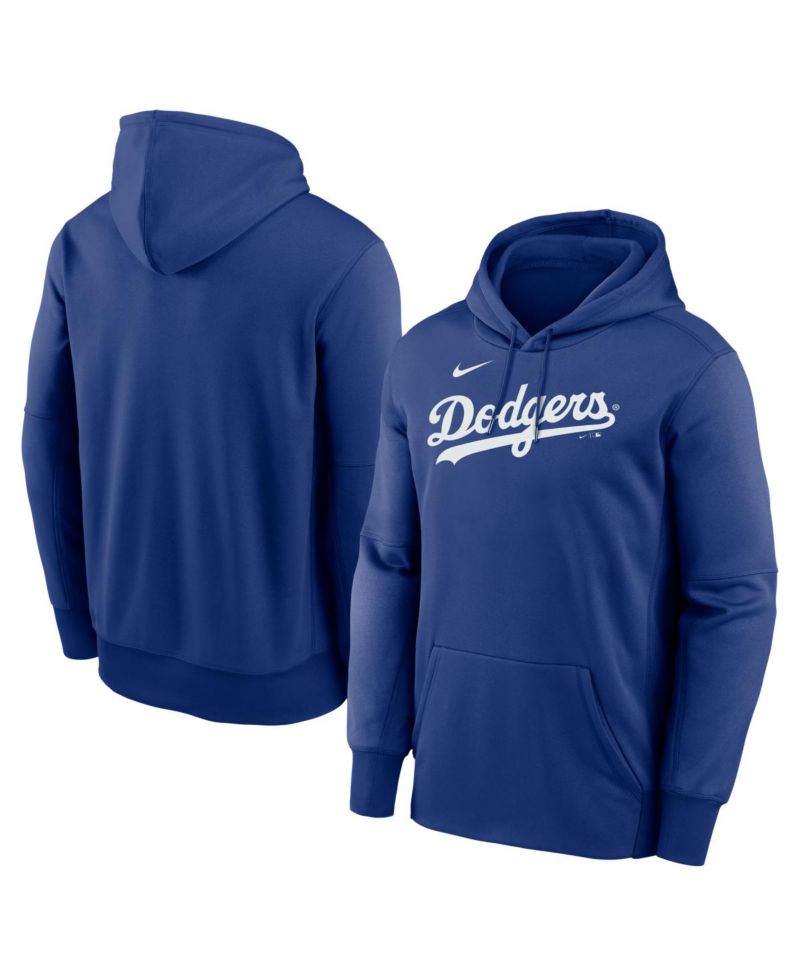 Men's Royal Los Angeles Dodgers Primary Wordmark Therma Hoodie