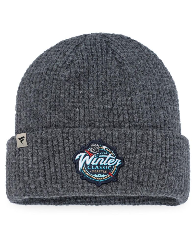 Men's Vegas Golden Knights Charcoal 2024 NHL Winter Classic Fisherman Cuffed Knit Hat