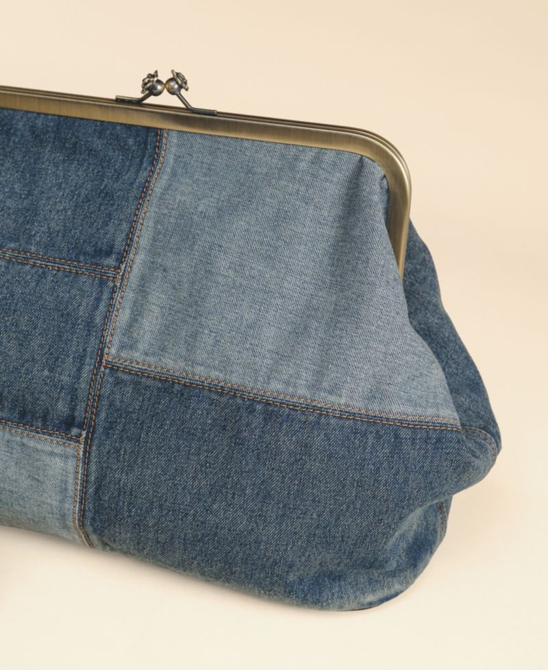 Serafina Extra-Large Denim Frame Shoulder Handbag