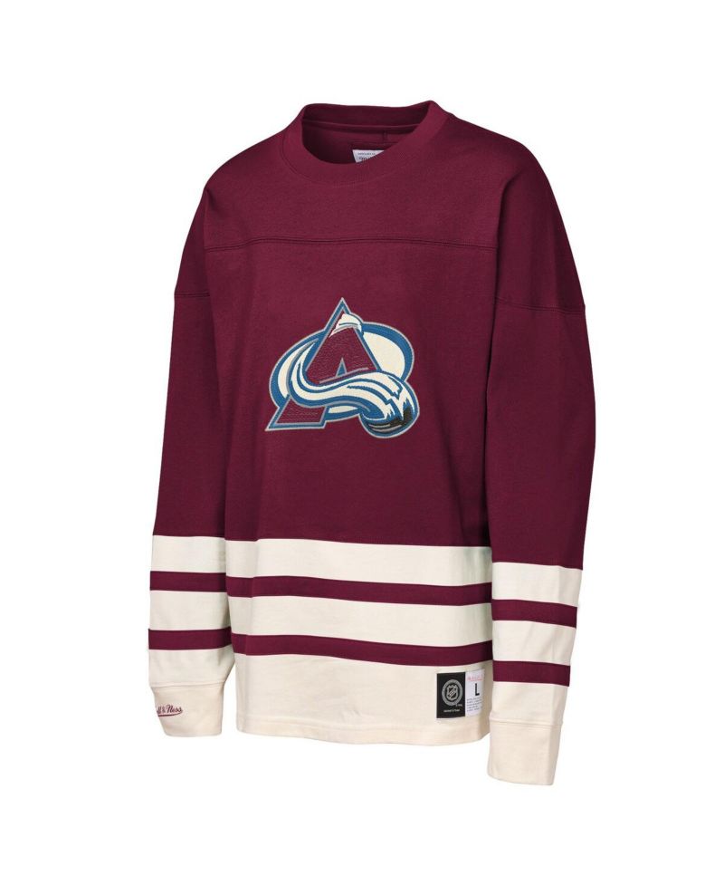 Big Boys and Girls Burgundy Colorado Avalanche Chainstitch Heavyweight Long Sleeve Top