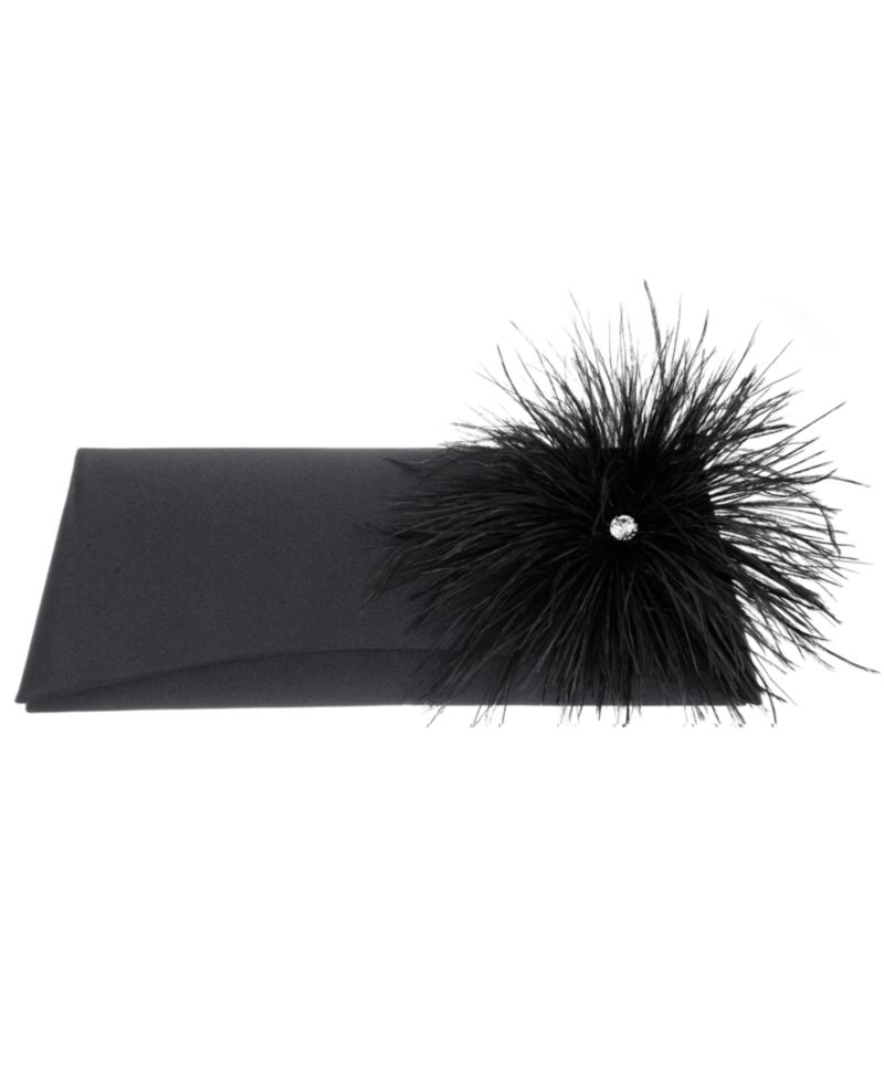 Zosia Feather Ornamented Small Flap Clutch Handbag