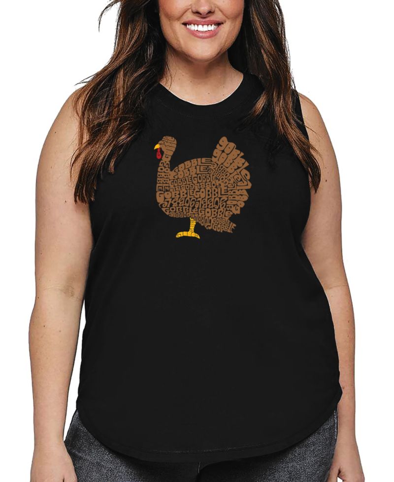 Plus Size Thanksgiving Word Art Tank Top