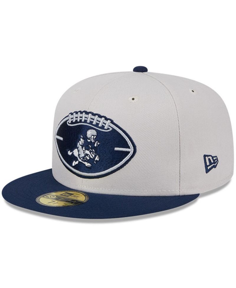 Men's Stone/Navy Dallas Cowboys 2024 Sideline Historic 59FIFTY Fitted Hat