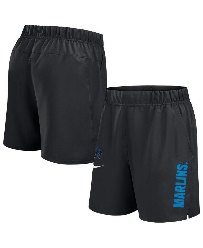 Men's Black Miami Marlins Woven Victory Performance Shorts