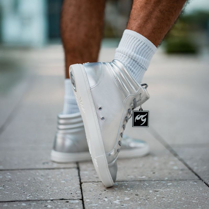 Men's Silver High-top Sneaker