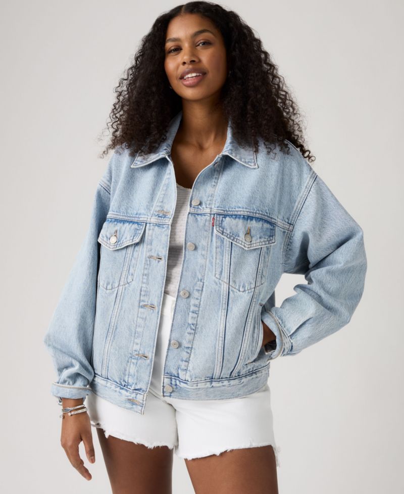 Plus Size '90s Cotton Denim Trucker Jacket