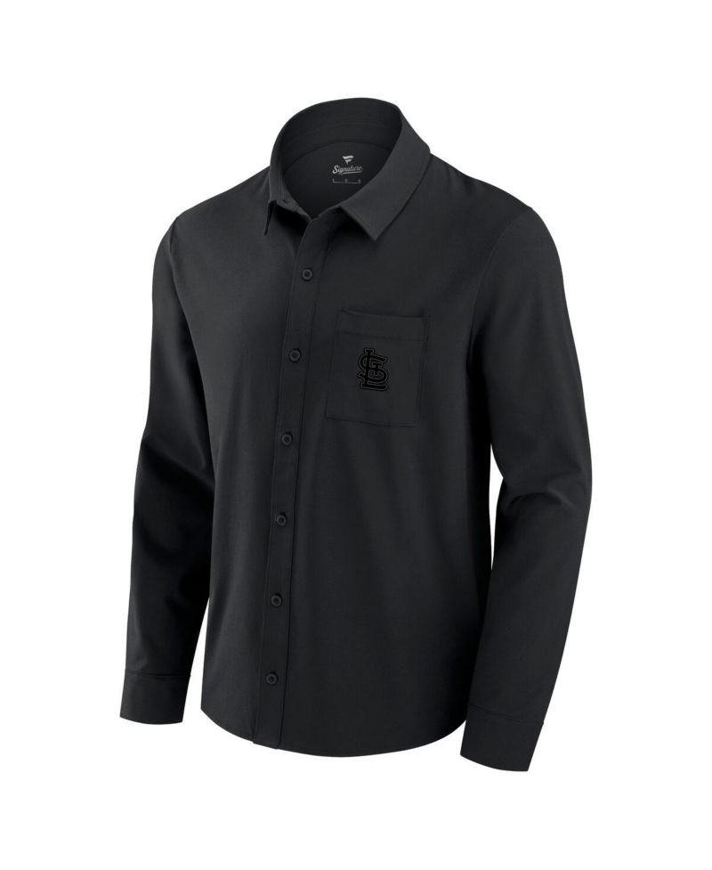 Men's Black St. Louis Cardinals Front Office Long Sleeve Button-Up Shirt