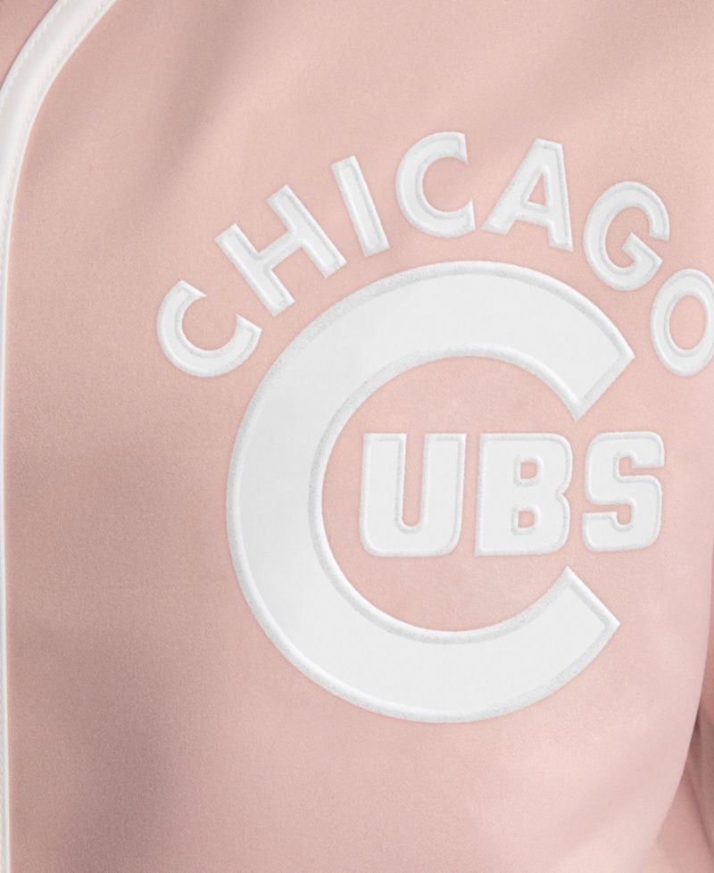 Women's Chicago Cubs Iconic Cropped-Satin Baseball Top