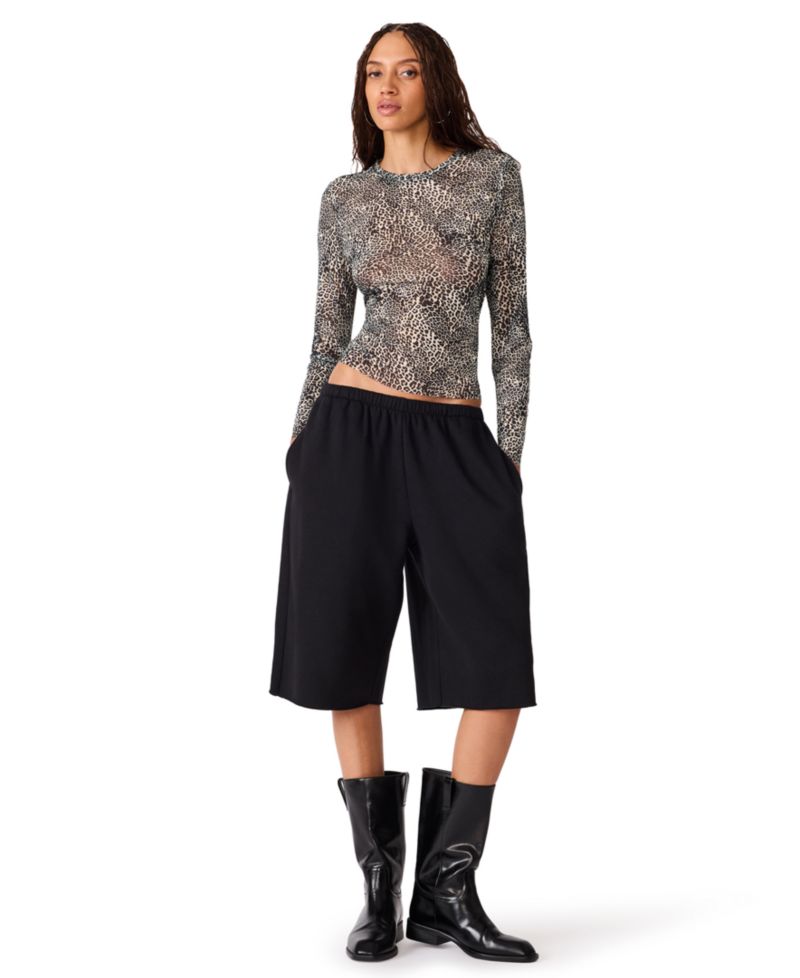 Women's Sandy Long-Sleeve Leopard-Print T-Shirt