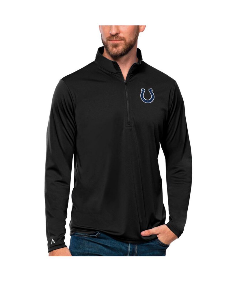Men's Black Indianapolis Colts Tribute Quarter-Zip Lightweight Pullover Sweatshirt