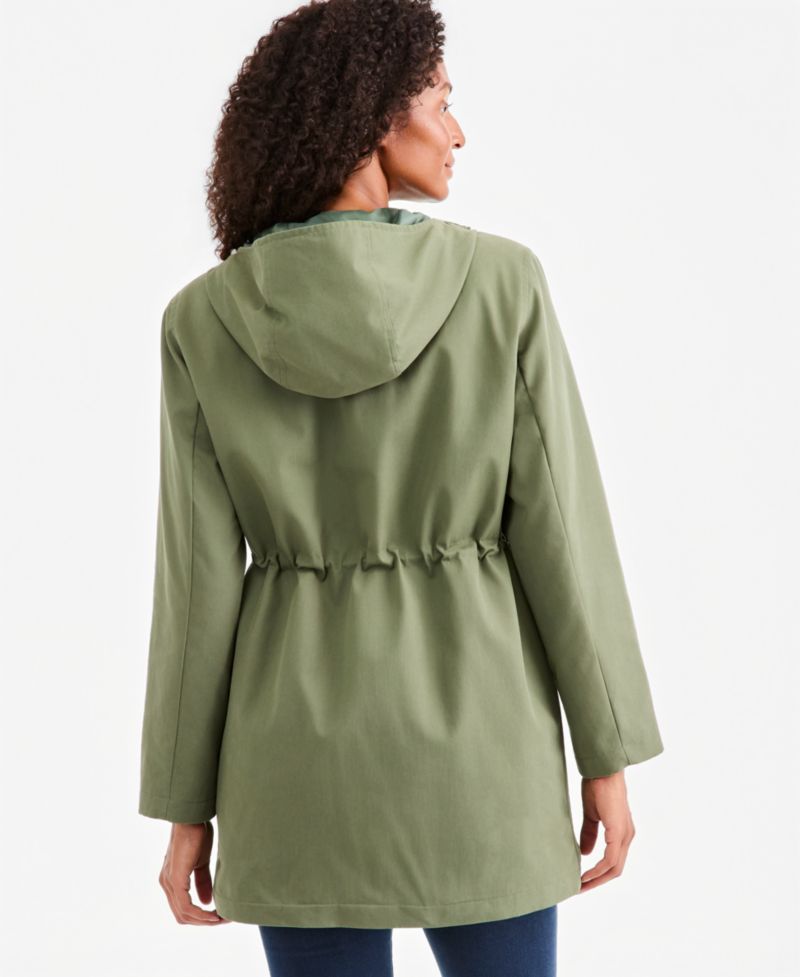 Women's Cinched-Waist Hooded Parka