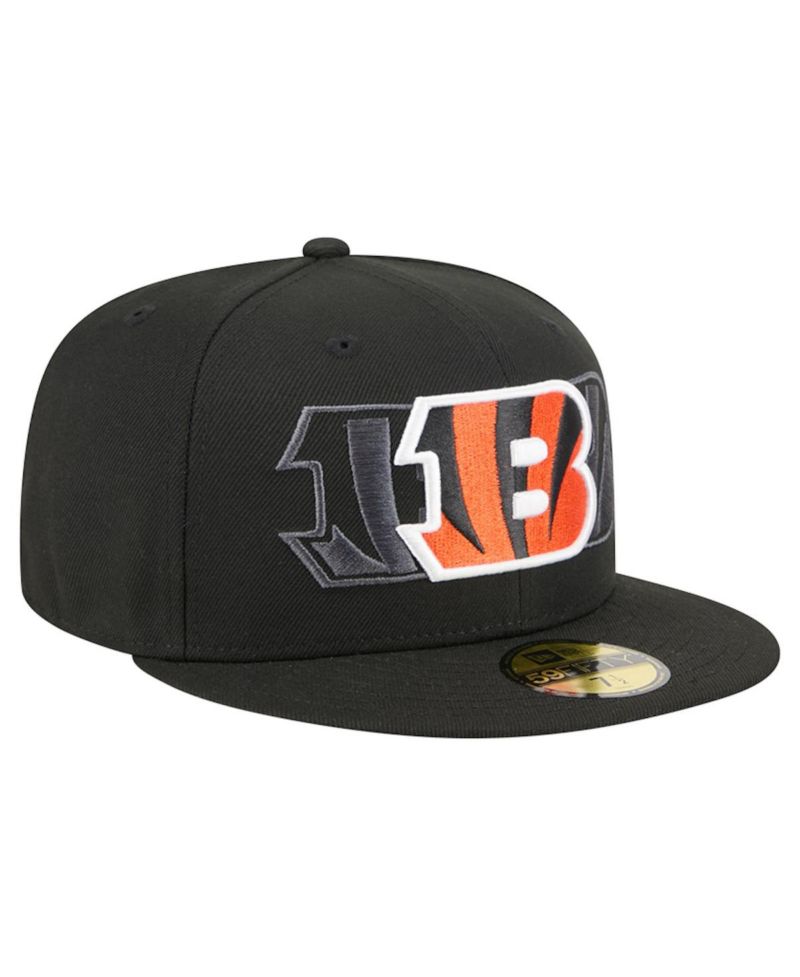 Men's Black Cincinnati Bengals Tri-Hit 59FIFTY Fitted Hat