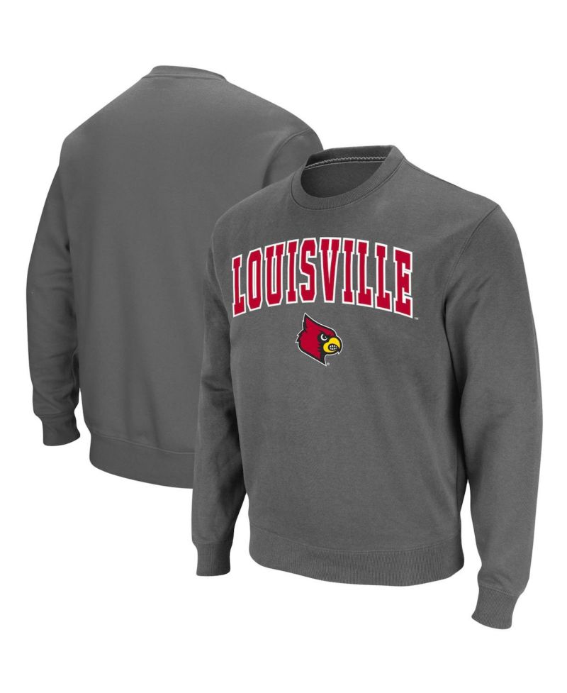 Men's Louisville Cardinals Arch and Logo Crew Neck Sweatshirt