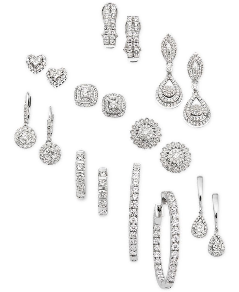EFFY® Diamond Heart Stud Earrings (1/2 ct. t.w.) in 14k White Gold (Also available in Yellow Gold)