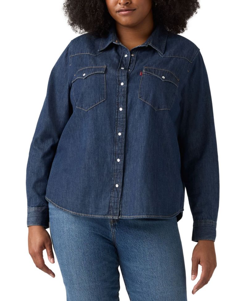 Trendy Plus Size Essential Western Cotton Shirt