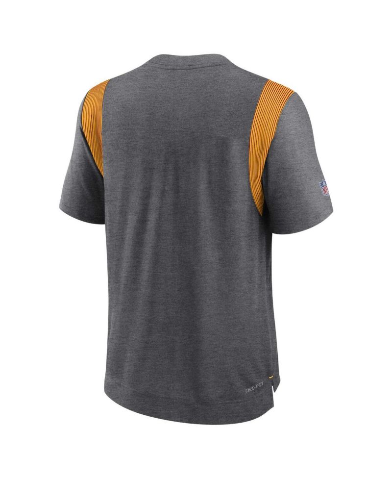 Men's Heather Charcoal Green Bay Packers Sideline Tonal Logo Performance Player T-shirt