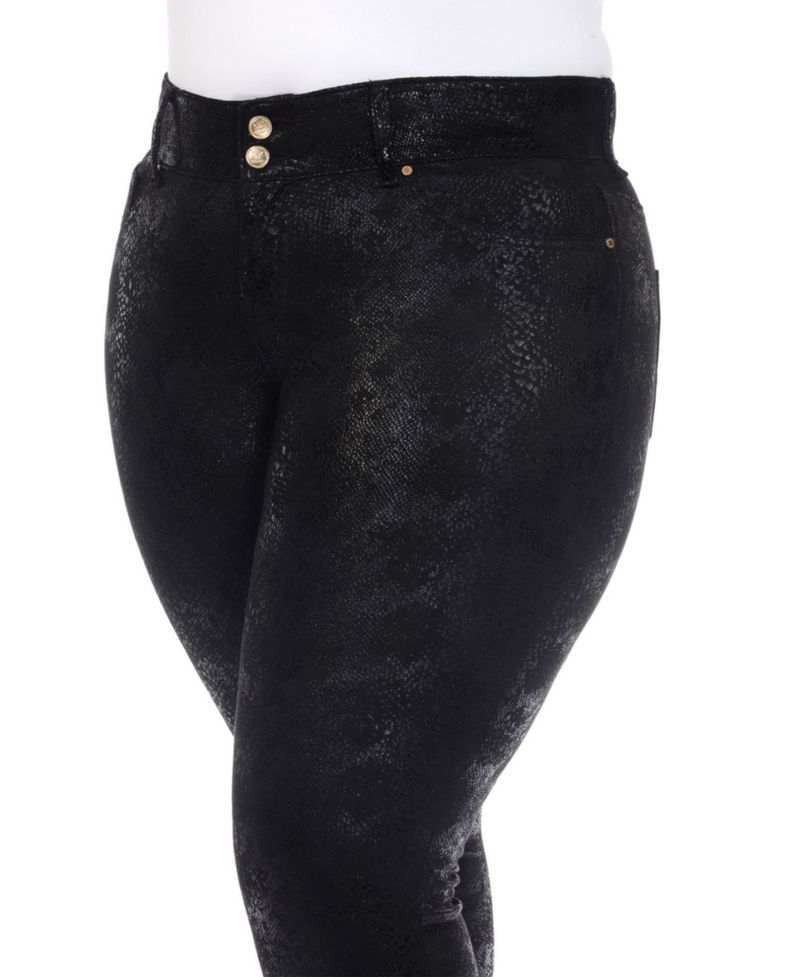 Plus Size Snake Print High-Rise Ankle Pants