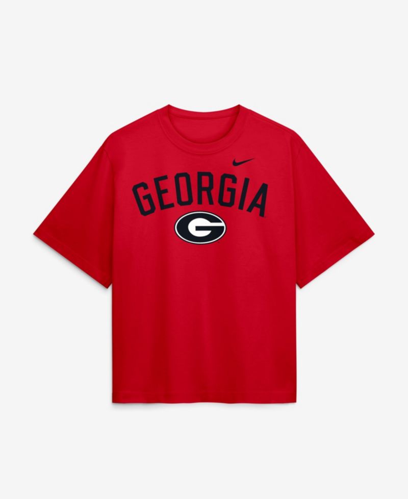 Women's Red Georgia Bulldogs Arch Logo Boxy T-Shirt