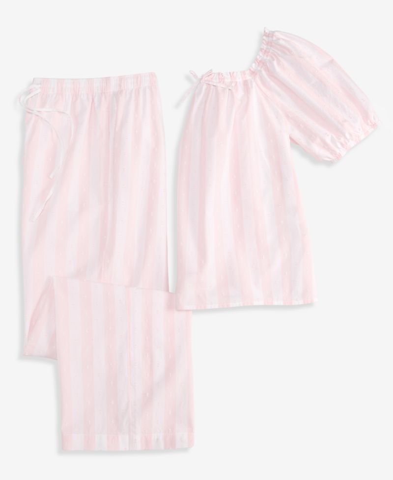 Women's Woven Cotton Stripe Pajama Set