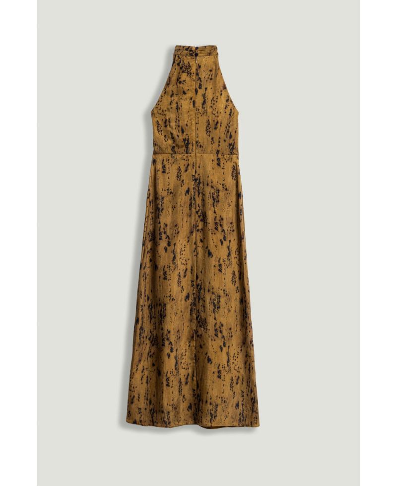 Women's Printed Halter-Neck Maxi Dress