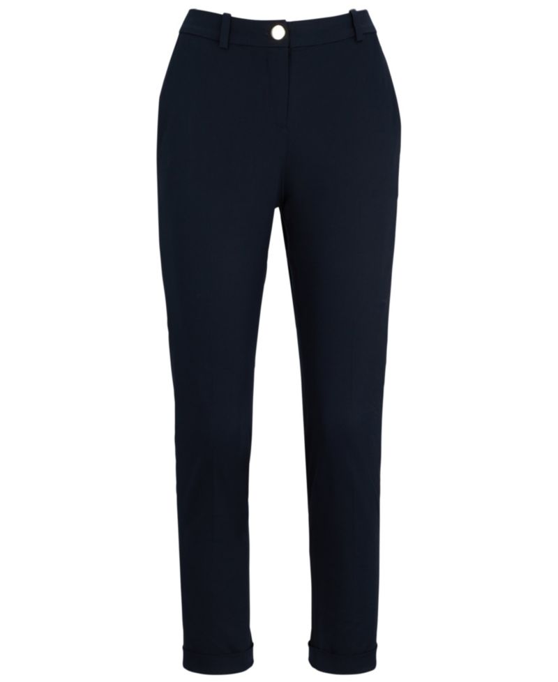 BOSS by Women's Stretch-Cotton Twill Regular-Fit Trousers