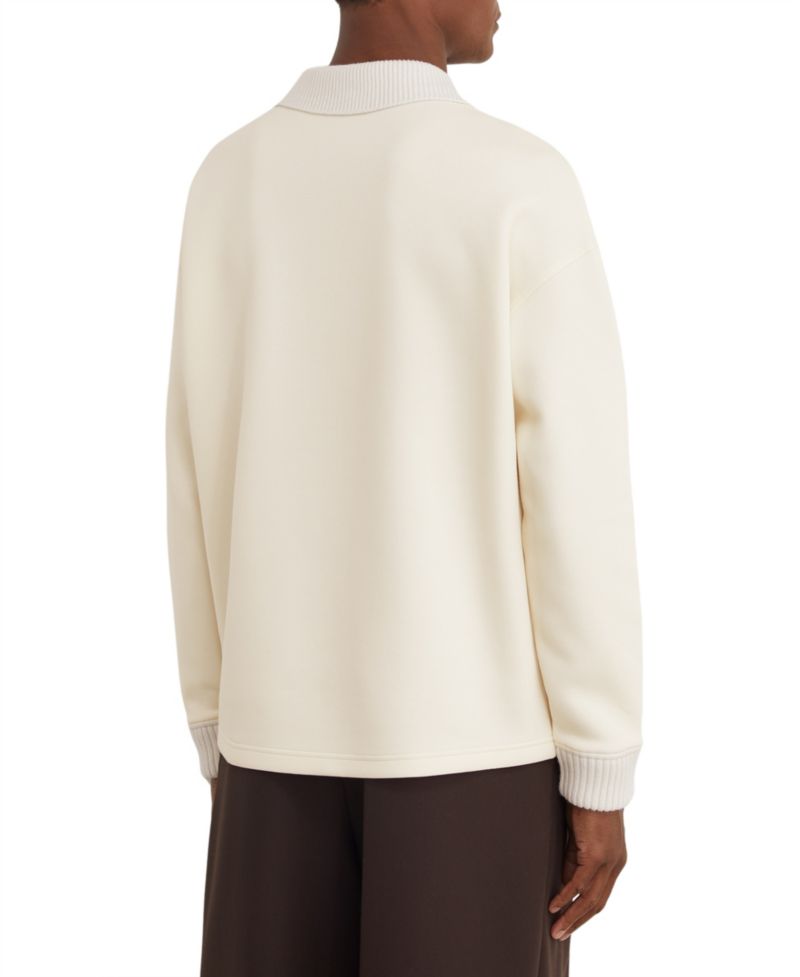 Men's Beaton Premium Interlock Cotton-Blend Dropped-Shoulder Open-Collar Sweatshirt