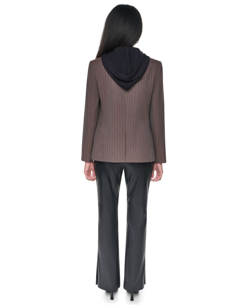 Women's Hooded Collarless Blazer