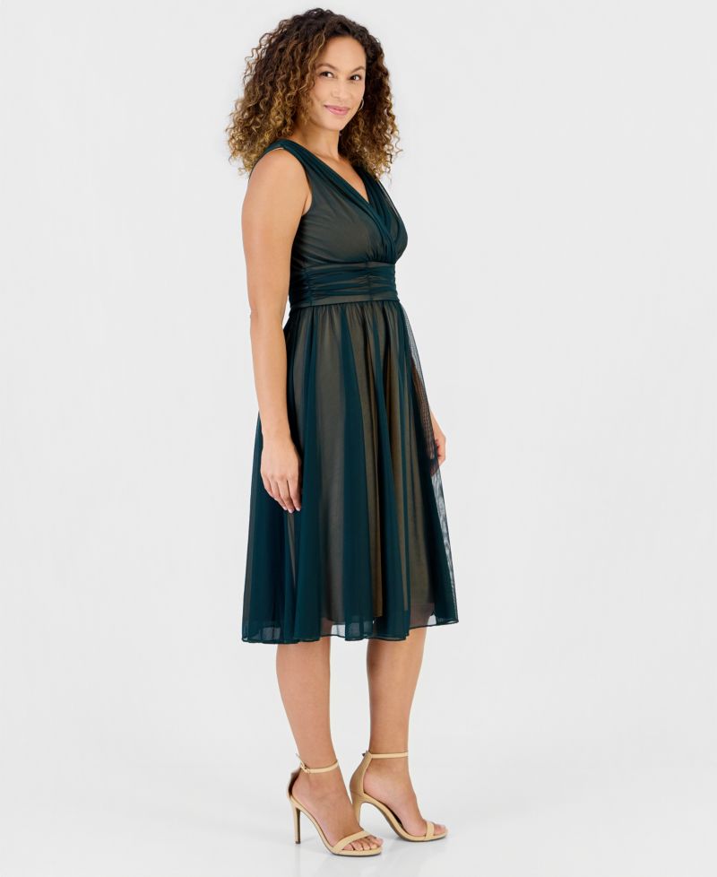 Plus Size Sleeveless Chiffon Midi Dress