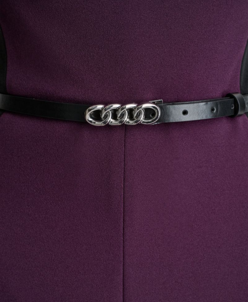 Women's Sleeveless Boat Neck Belted Midi Dress