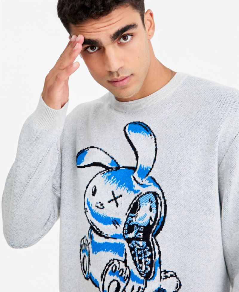Men's Graphic Crewneck Long-Sleeve Sweater
