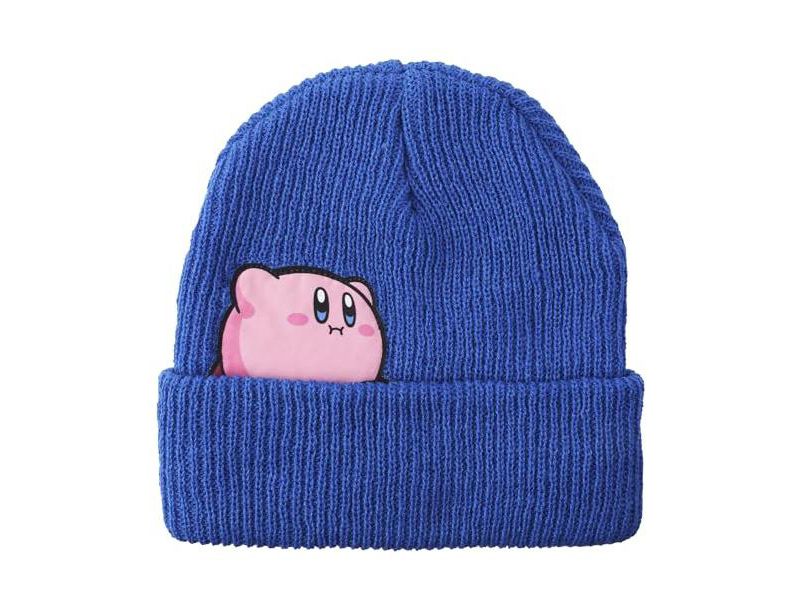 Men's Kirby Snack Time Royal Blue Cuffed Plain Skull Acrylic Knitted Beanie Hat