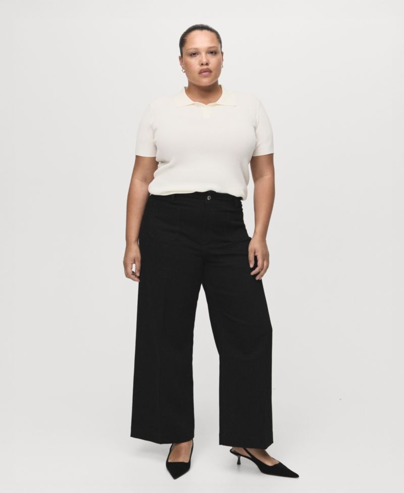 Women's Pockets Wide-Leg Jeans