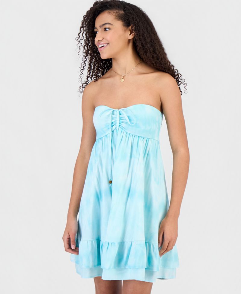 Juniors' Convertible Halter Babydoll Mini Dress