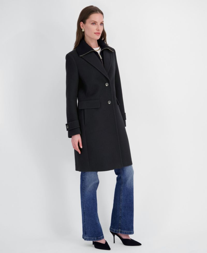 Women's Single-Breasted Knit Bibbed Coat