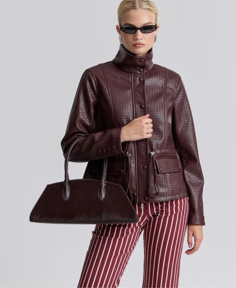 Women's Textured Mock-Neck Jacket